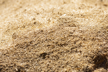 Sawdust. Background with sawdust, selective focus.