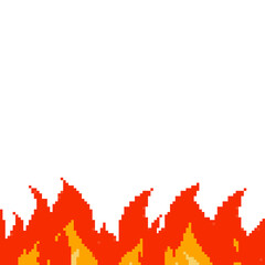 Naklejka premium Pixel fire. Pixel art 8 bit