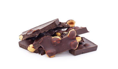 Broken bar of chocolate.