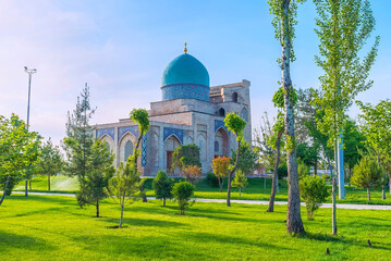 The colorful mausoleum in Tashkent, Uzbekistan