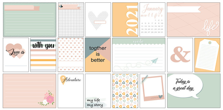 Project life set of cards scrapbooking en english