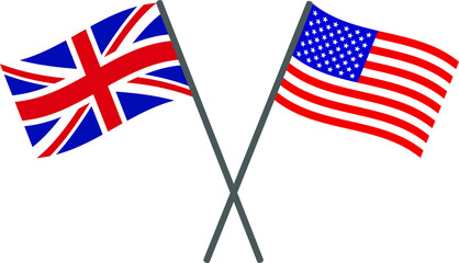 USA and UK flags vector eps10
