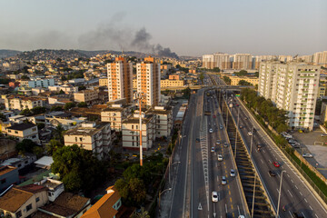 Fototapeta na wymiar Heavy traffic in Rio de Janeiro, Brazil