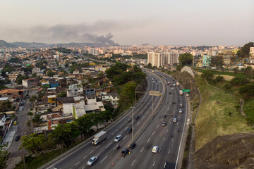 Heavy traffic in Rio de Janeiro, Brazil