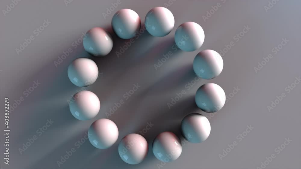 Poster ring set of spheres, computer generated. 3d rendering of isometric backdrop