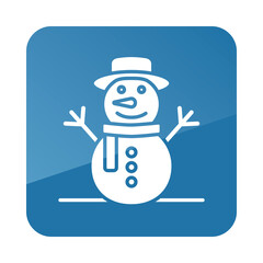 Christmas snowman vector icon. Winter sign
