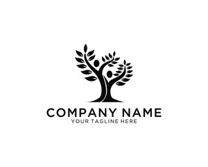 People tree logo vector illustration