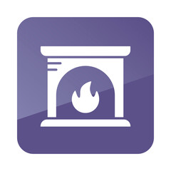 Fireplace vector icon. Winter sign