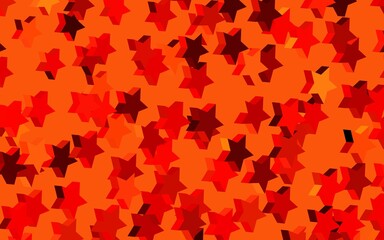 Dark Red vector background with colored stars.