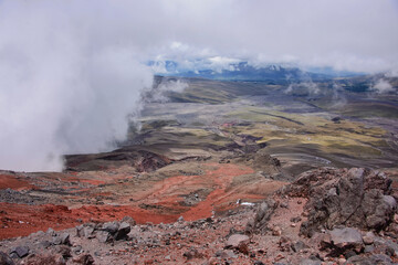 View from Jose Rivas refuge on Cotopaxi volcano, Cotopaxi National Park, Ecuador