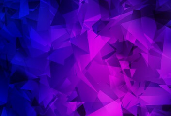 Dark Purple, Pink vector gradient triangles texture.