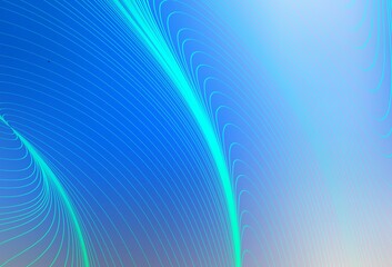 Light Blue, Yellow vector pattern with curved lines.