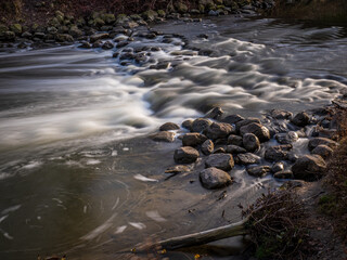 moving river in the mountains