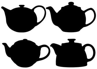 Teapots for tea drinking in a set.