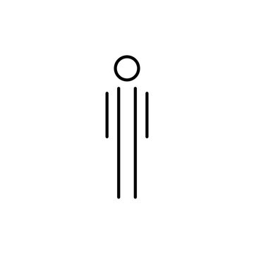 recommend clip art: Man linear icon. Male sign for restroom. Boy WC pictogram for bathroom. Vector toilet symbol isolated