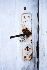 old rusty door handle