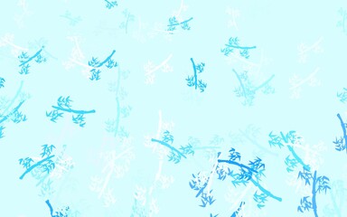 Light BLUE vector abstract backdrop with branches.