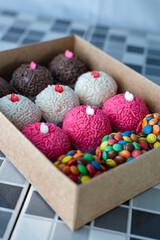 chocolate candy in a box