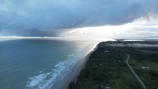 The Sematan Beach and Coastline of the most southern part of Sarawak and Borneo Island