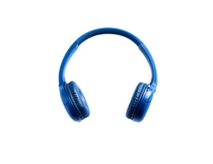 Blue bluetooth headphones isolated on white