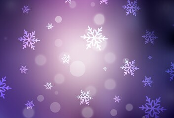 Dark Purple, Pink vector backdrop in holiday style.