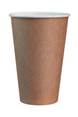 paper disposable eco-friendly cup on white isolated background.