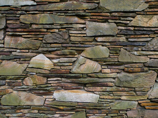 Part of the stone wall. Brown brick wall background texture.