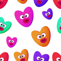 seamless pattern with cute hearts