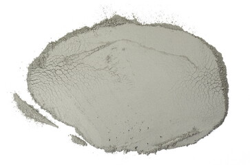 Pile of concrete sand mix isolated on white.  Grady cement powder isolated on white.