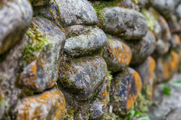 Pattern of stone wall surface.Texture of a stone wall, Stone fence gray background.
