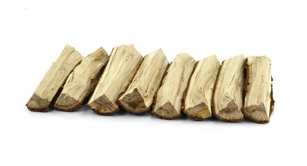 Firewood isolated on white. Oak Log Isolated on a white. Log fire wood isolated on white background with clipping path. Wooden obsolete log.