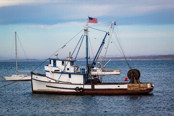 A fishing boat in Monterey Bay CA