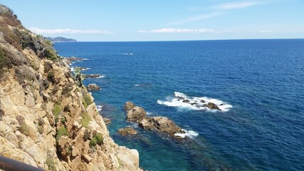 Fototapeta na wymiar view from the sea Costa Brava Spain