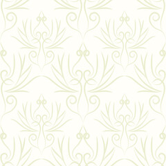 Damask flower pattern in vector light background. Imperial ornament, Wallpaper in the Rococo style