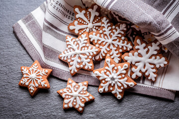 gingerbread cookies on napkin