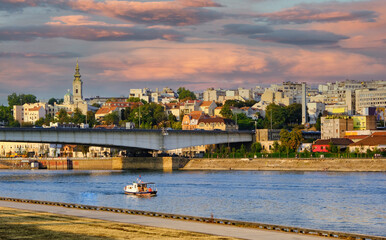 Belgrade, capital of Serbia, view from the river Sava.