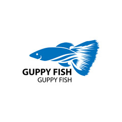 Guppy fish logo, Poecilia reticulata