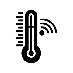 Thermometer icon vector illustration in solid style about internet of things for any projects
