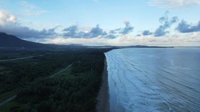 The Sematan Beach and Coastline of the most southern part of Sarawak and Borneo Island
