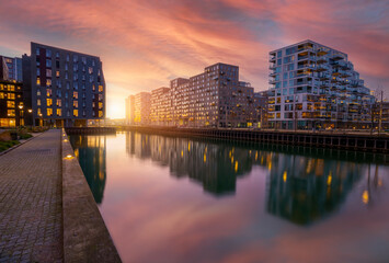 Night city view - &Aring;rhus, Denmark