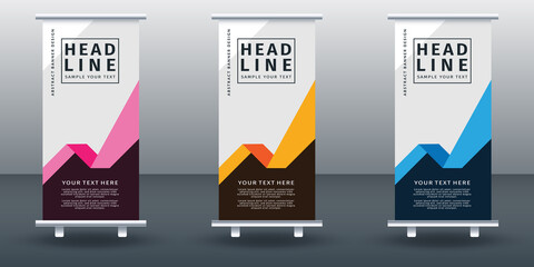 Roll up banner set design template design. Modern Design. Geometric Banner Vector illustration