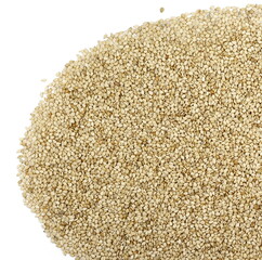 Organic integral sesame seeds isolated on white background.