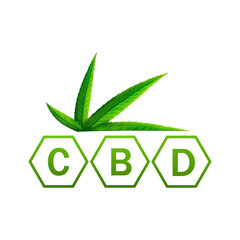 Green CBD oil icon shop product stamp art design illustration.