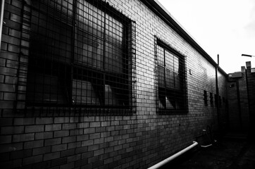 Black and white brick wall