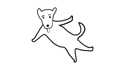 My dog is funny line art illustration kids school book design card