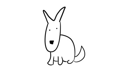 Funny dog line art cartoon style kids book design
