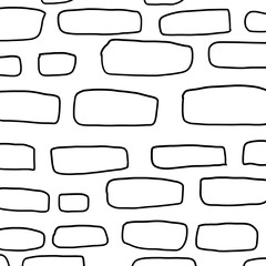 Obraz premium Funny line art brick wall book page simple illustration design