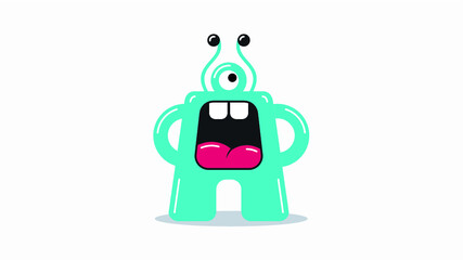 A lettering monster vector icon. Monster mascot vector