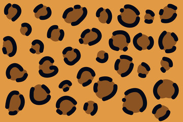 Seamless leopard texture pattern. Vector hand draw circle shape texture background