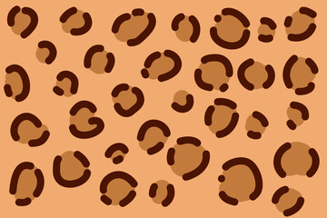 Seamless leopard texture pattern. Vector hand draw circle shape texture background